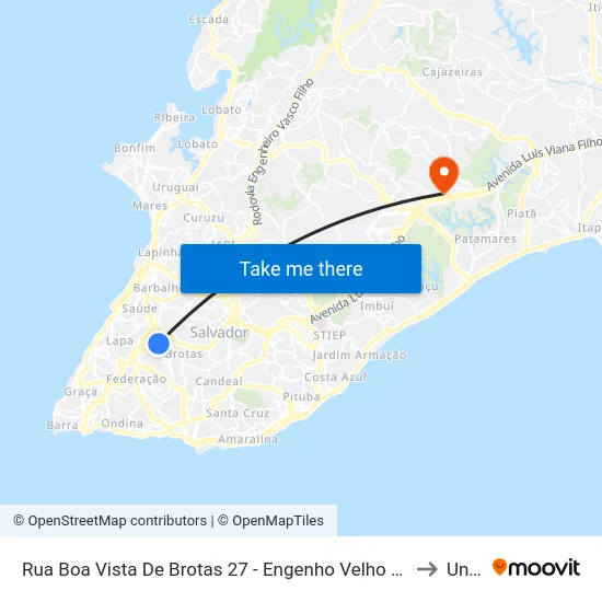 Rua Boa Vista De Brotas 27 - Engenho Velho De Brotas Salvador - Ba 40240-340 Brasil to Unijorge map
