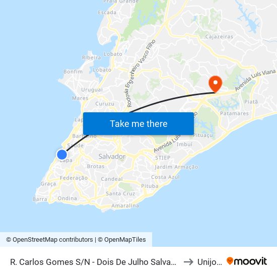 R. Carlos Gomes S/N - Dois De Julho Salvador - Ba Brasil to Unijorge map