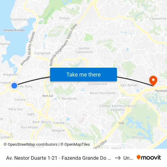Av. Nestor Duarte 1-21 - Fazenda Grande Do Retiro Salvador - Ba 40391-200 Brasil to Unijorge map