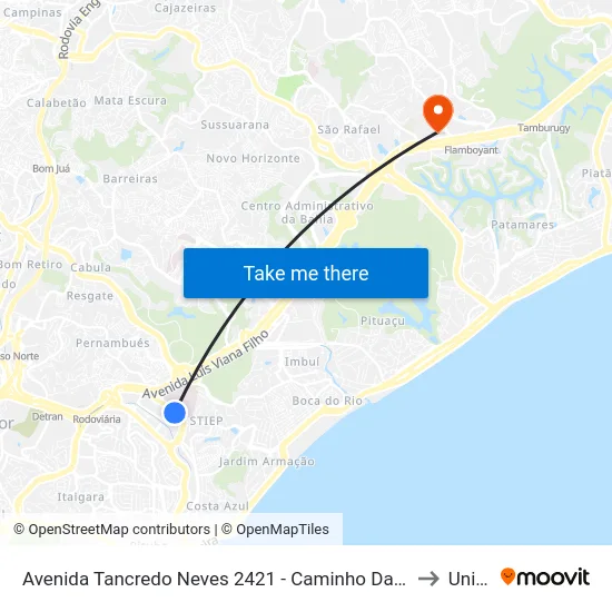 Avenida Tancredo Neves 2421 - Caminho Das Árvores Salvador - Ba Brasil to Unijorge map