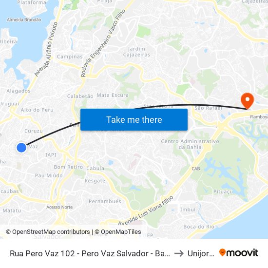 Rua Pero Vaz 102 - Pero Vaz Salvador - Ba Brasil to Unijorge map