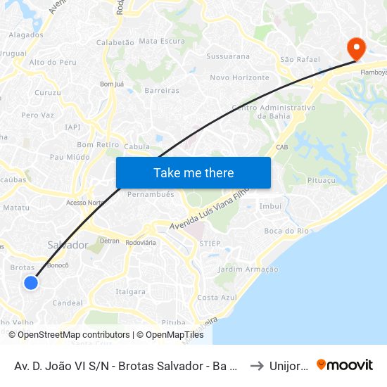 Av. D. João VI S/N - Brotas Salvador - Ba Brasil to Unijorge map