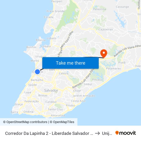 Corredor Da Lapinha 2 - Liberdade Salvador - Ba 40325-220 Brasil to Unijorge map