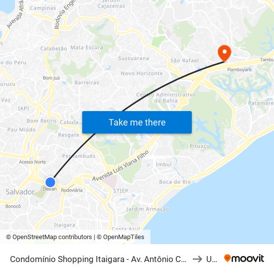 Condomínio Shopping Itaigara - Av. Antônio Carlos Magalhães 65 - Itaigara Salvador - Ba 41857-900 Brasil to Unijorge map