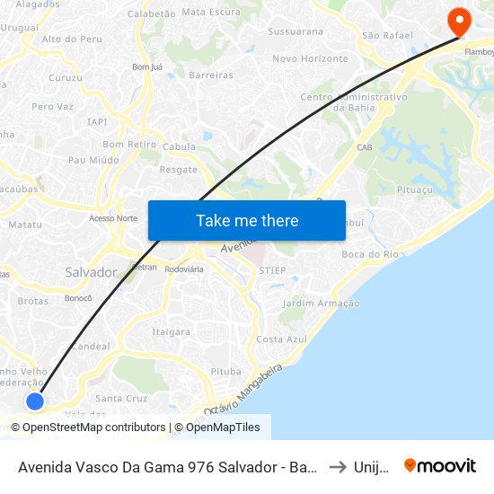 Avenida Vasco Da Gama 976 Salvador - Bahia 40286 Brasil to Unijorge map