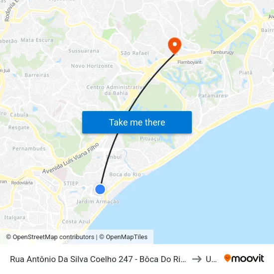 Rua Antônio Da Silva Coelho 247 - Bôca Do Rio Salvador - Ba 41750-040 República Federativa Do Brasil to Unijorge map