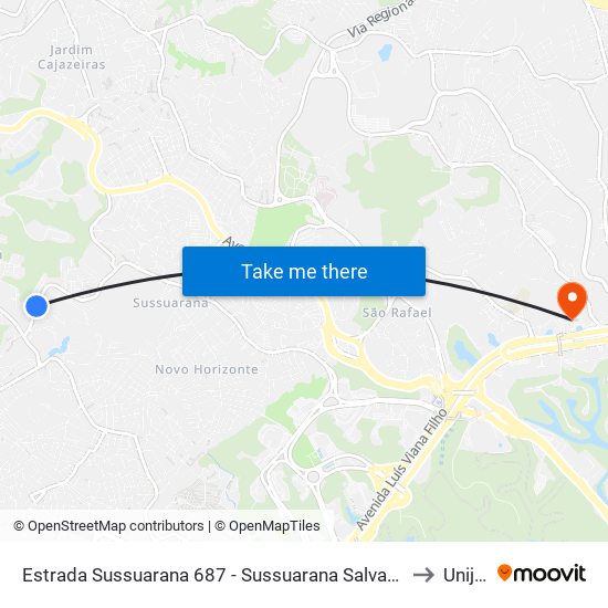 Estrada Sussuarana 687 - Sussuarana Salvador - Ba 41213-108 Brasil to Unijorge map