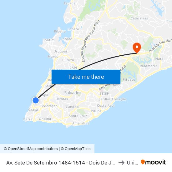 Av. Sete De Setembro 1484-1514 - Dois De Julho Salvador - Ba 40060-002 Brazil to Unijorge map