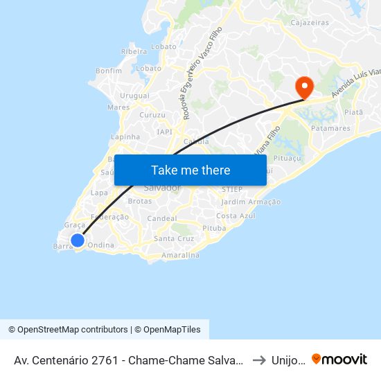 Av. Centenário 2761 - Chame-Chame Salvador - Ba Brasil to Unijorge map
