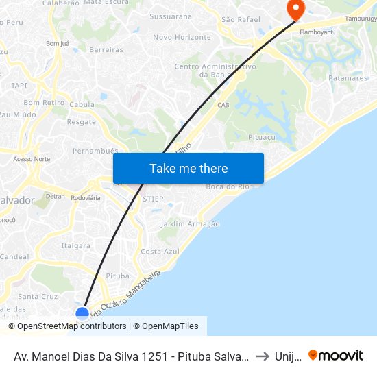 Av. Manoel Dias Da Silva 1251 - Pituba Salvador - Ba 41830-001 Brasil to Unijorge map