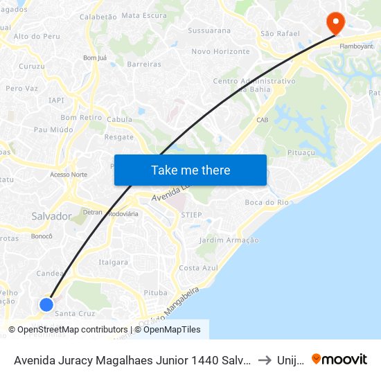 Avenida Juracy Magalhaes Junior 1440 Salvador - Bahia 41926 Brasil to Unijorge map