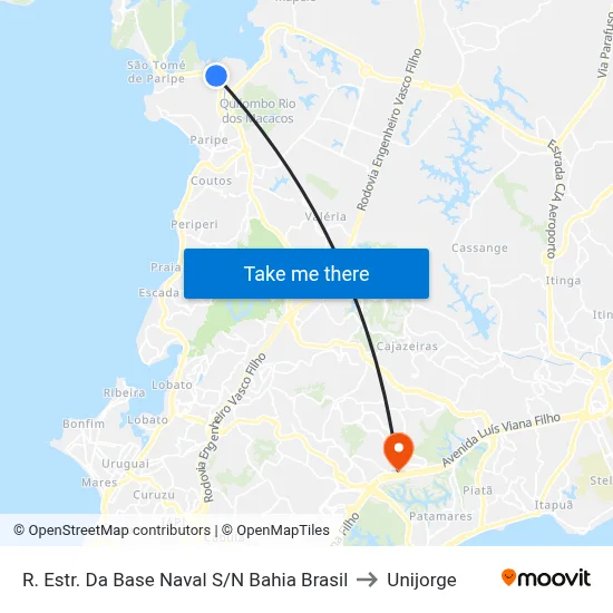 R. Estr. Da Base Naval S/N Bahia Brasil to Unijorge map