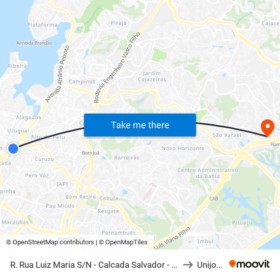 R. Rua Luiz Maria S/N - Calcada Salvador - Ba Brasil to Unijorge map