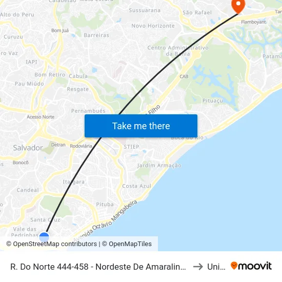 R. Do Norte 444-458 - Nordeste De Amaralina Salvador - Ba 41905-001 Brasil to Unijorge map