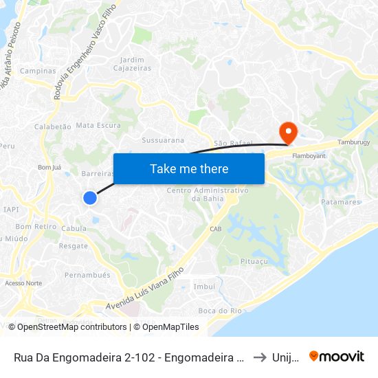 Rua Da Engomadeira 2-102 - Engomadeira Salvador - Ba Brasil to Unijorge map