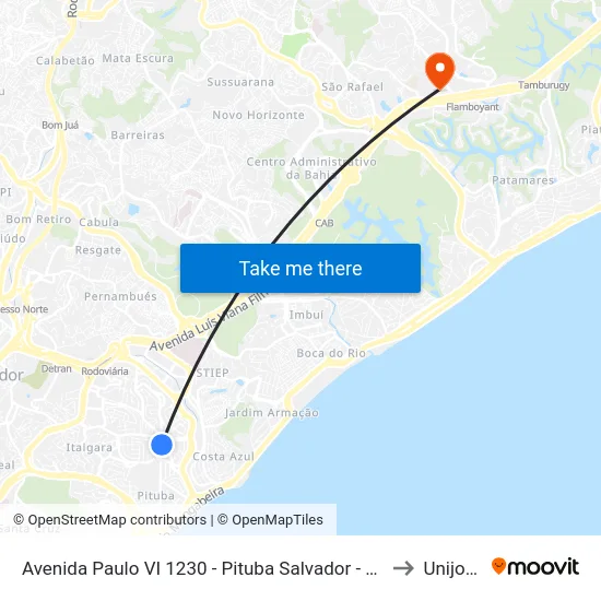 Avenida Paulo VI 1230 - Pituba Salvador - Ba Brasil to Unijorge map