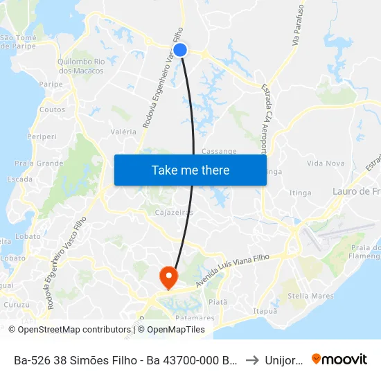 Ba-526 38 Simões Filho - Ba 43700-000 Brasil to Unijorge map