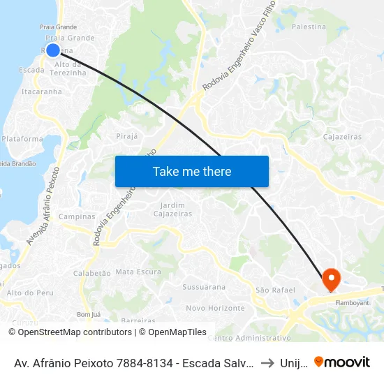 Av. Afrânio Peixoto 7884-8134 - Escada Salvador - Ba 40710-250 Brasil to Unijorge map