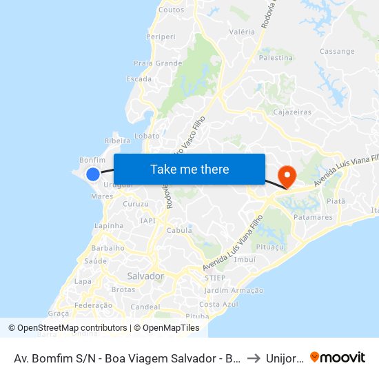 Av. Bomfim  S/N - Boa Viagem Salvador - Ba Brasil to Unijorge map