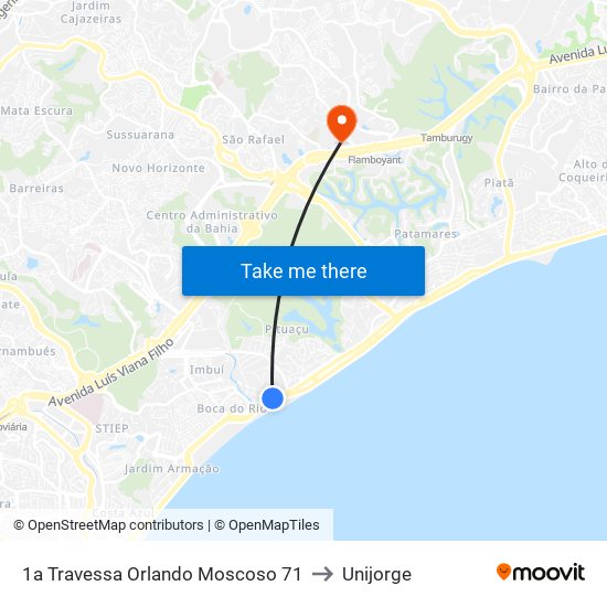 1a Travessa Orlando Moscoso 71 to Unijorge map