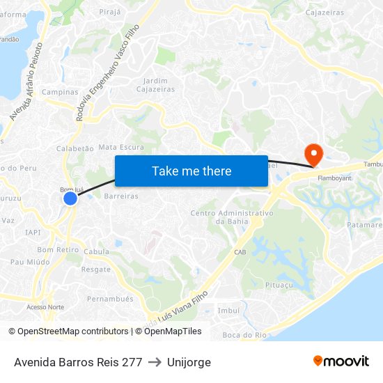 Avenida Barros Reis 277 to Unijorge map