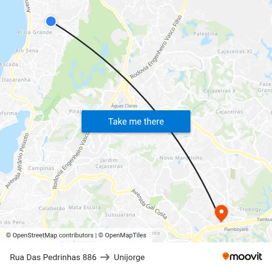 Rua Das Pedrinhas 886 to Unijorge map