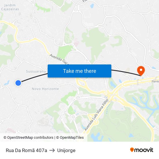 Rua Da Romã 407a to Unijorge map