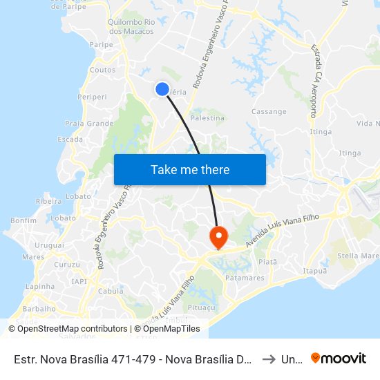 Estr. Nova Brasília 471-479 - Nova Brasília De Valéria Salvador - Ba 41307-200 Brasil to Unijorge map