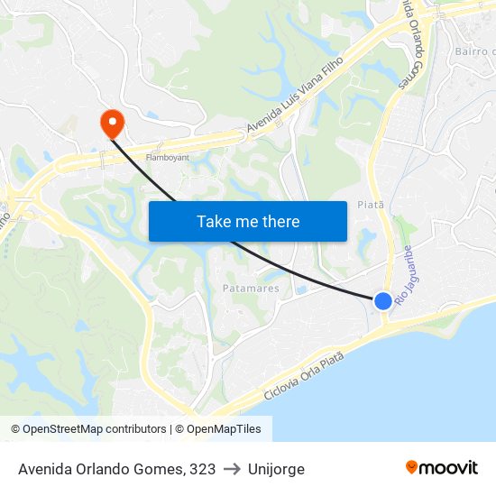 Avenida Orlando Gomes, 323 to Unijorge map
