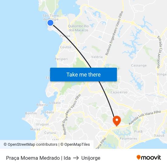 Praça Moema Medrado | Ida to Unijorge map