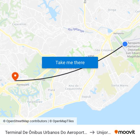 Terminal De Ônibus Urbanos Do Aeroporto ✈ to Unijorge map