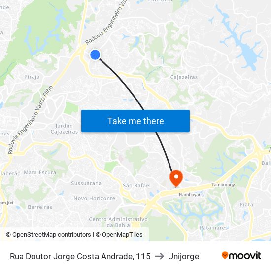 Rua Doutor Jorge Costa Andrade, 115 to Unijorge map
