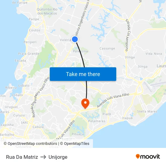 Rua Da Matriz to Unijorge map
