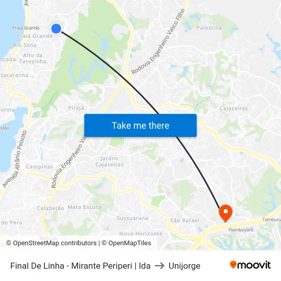 Final De Linha - Mirante Periperi | Ida to Unijorge map