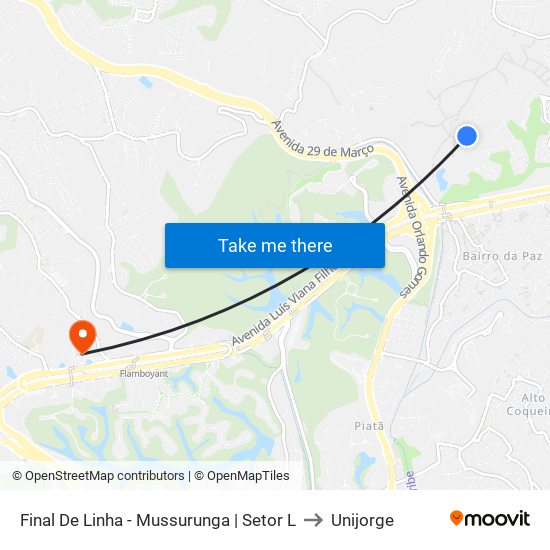 Final De Linha - Mussurunga | Setor L to Unijorge map
