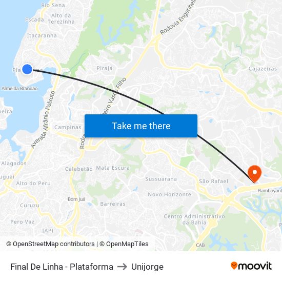 Final De Linha - Plataforma to Unijorge map