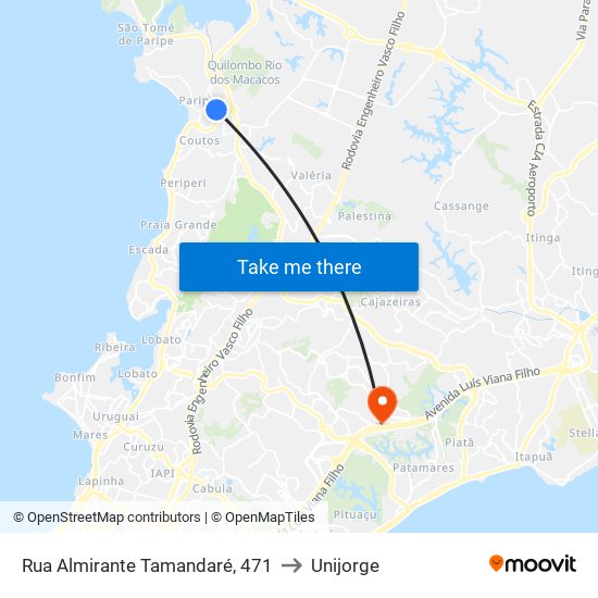Rua Almirante Tamandaré, 471 to Unijorge map