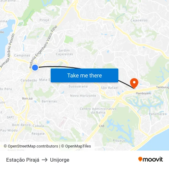 Estação Pirajá to Unijorge map