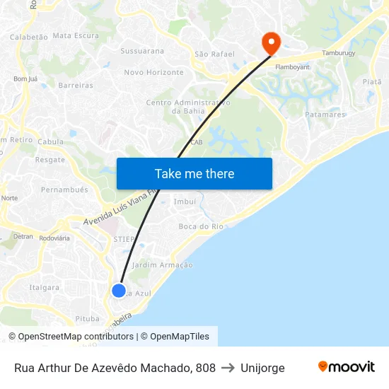 Rua Arthur De Azevêdo Machado, 808 to Unijorge map