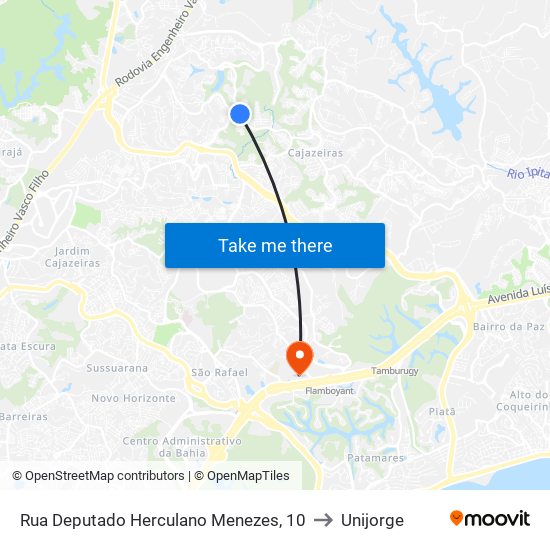 Rua Deputado Herculano Menezes, 10 to Unijorge map