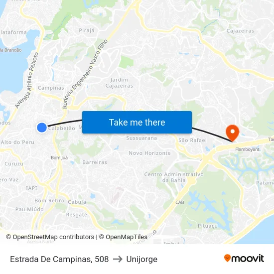 Estrada De Campinas, 508 to Unijorge map