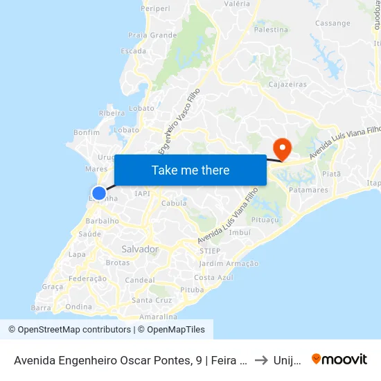 Avenida Engenheiro Oscar Pontes, 9 | Feira De São Joaquim to Unijorge map