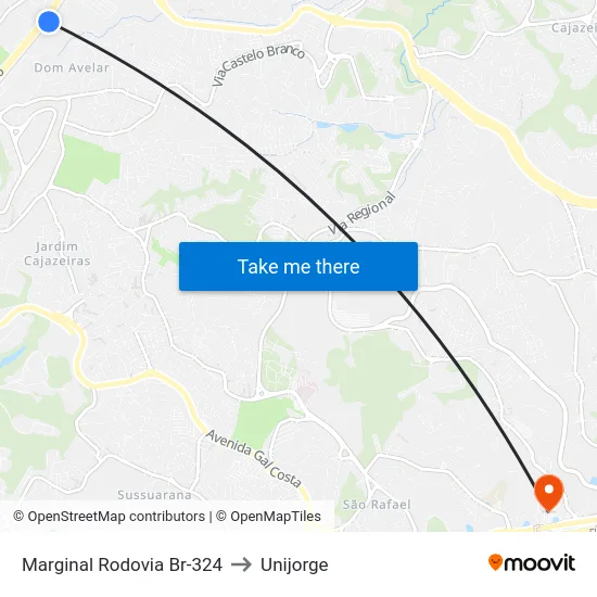 Marginal Rodovia Br-324 to Unijorge map