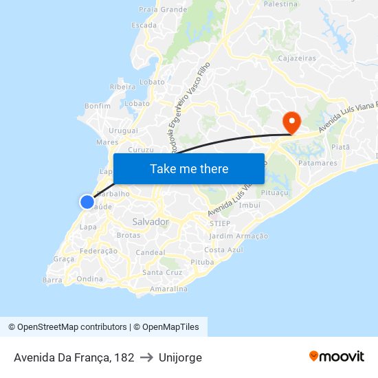 Avenida Da França, 182 to Unijorge map