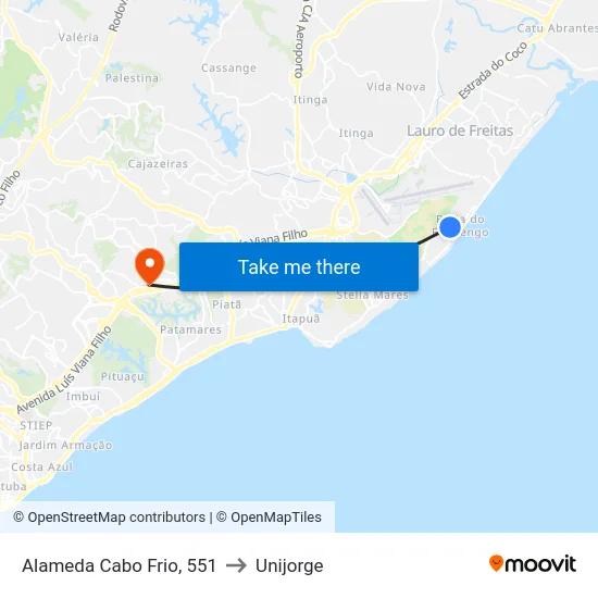 Alameda Cabo Frio, 551 to Unijorge map