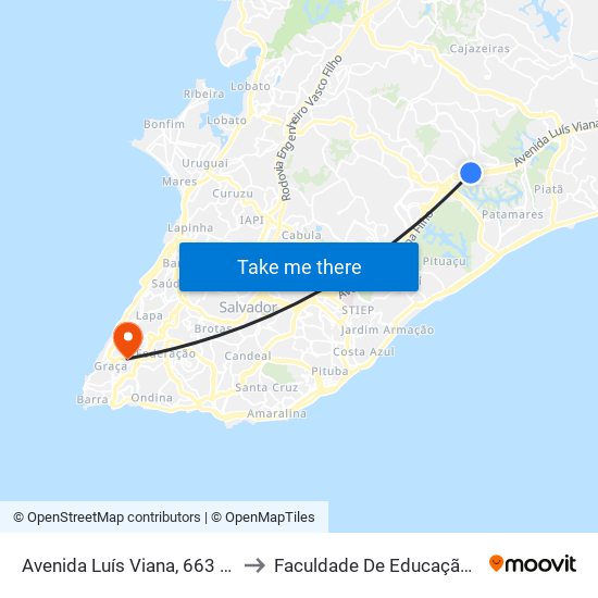 Avenida Luís Viana, 663 | Unijorge to Faculdade De Educação Da Ufba map