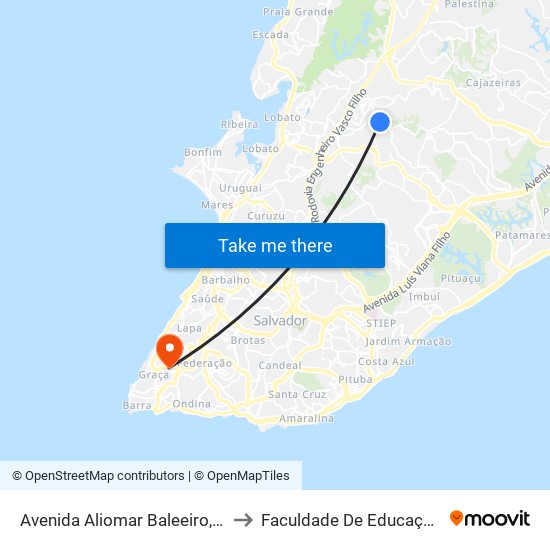 Avenida Aliomar Baleeiro, 147 | Assaí to Faculdade De Educação Da Ufba map