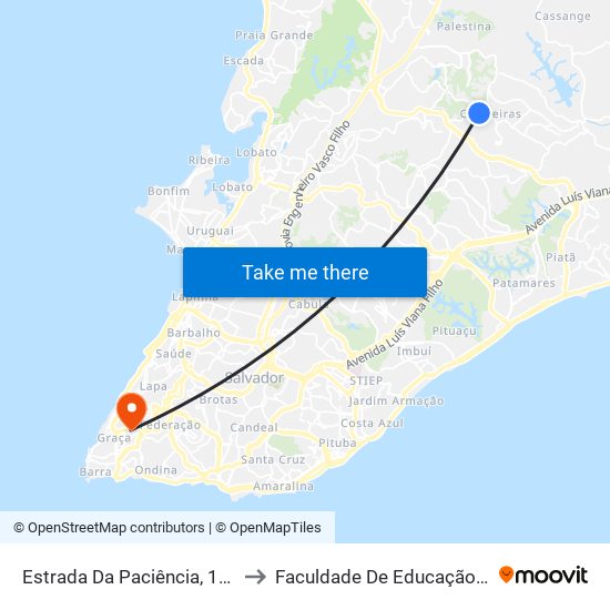 Estrada Da Paciência, 1260 | Ida to Faculdade De Educação Da Ufba map