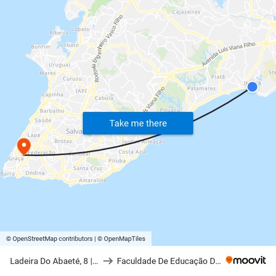 Ladeira Do Abaeté, 8 | Volta to Faculdade De Educação Da Ufba map