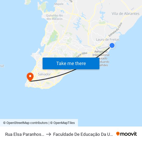 Rua Elsa Paranhos, 4 to Faculdade De Educação Da Ufba map